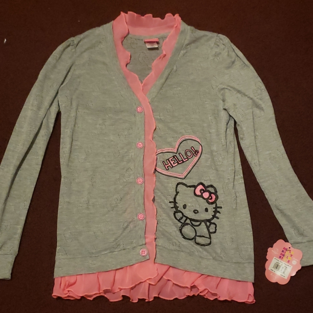 Hello Kitty pink/gray long sleeve shirt